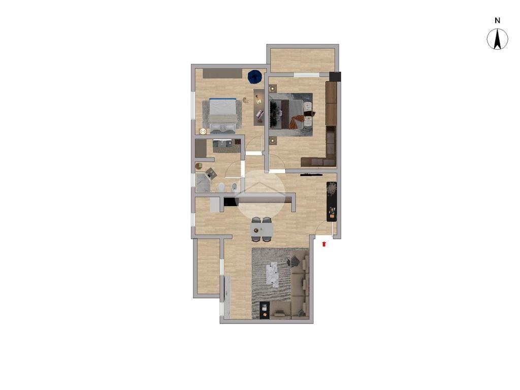 Three-room apartment Via Giuseppe Carozzi, Milano (neighborhood Inganni) - floor plans 1