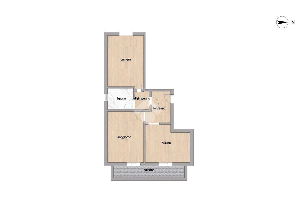 Two-room apartment Via Domenico Cimarosa, Pioltello - floor plans 1