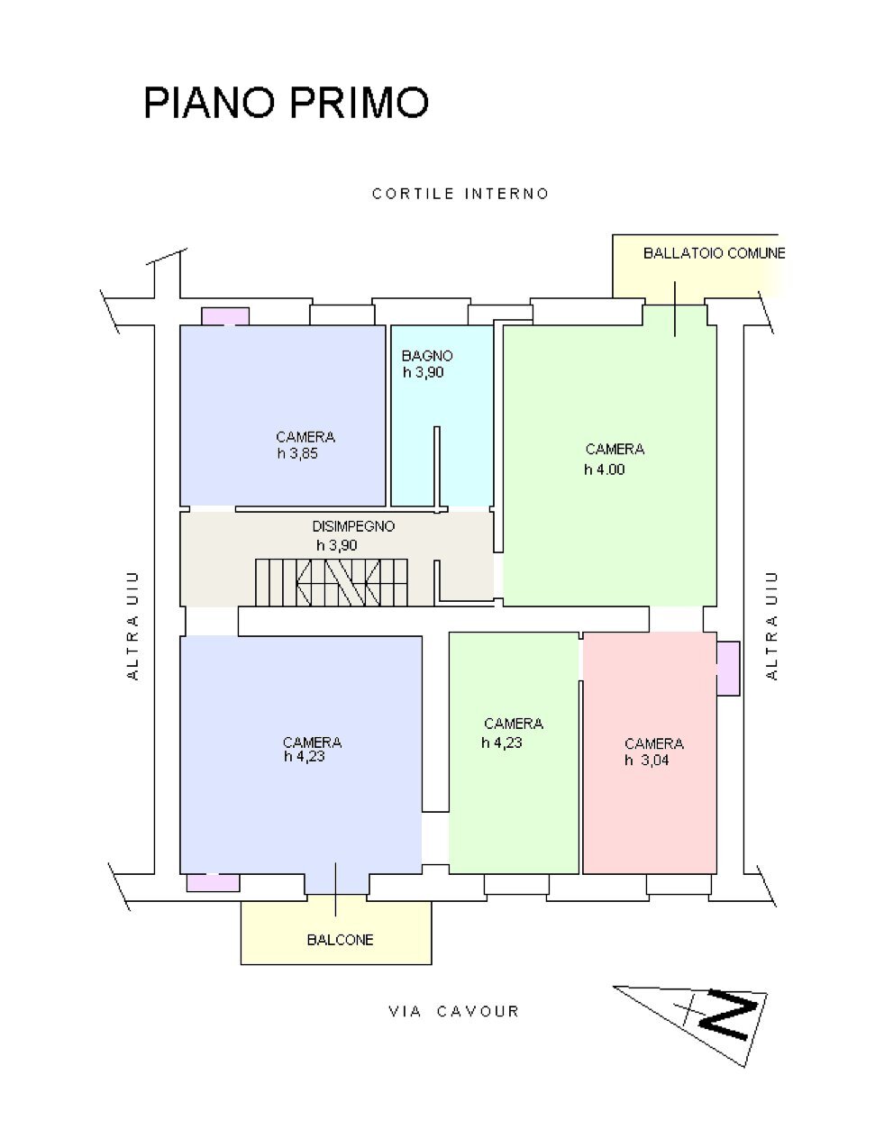 Planimetria - Apartment via Cavour, 92, Asti - floor plans 1