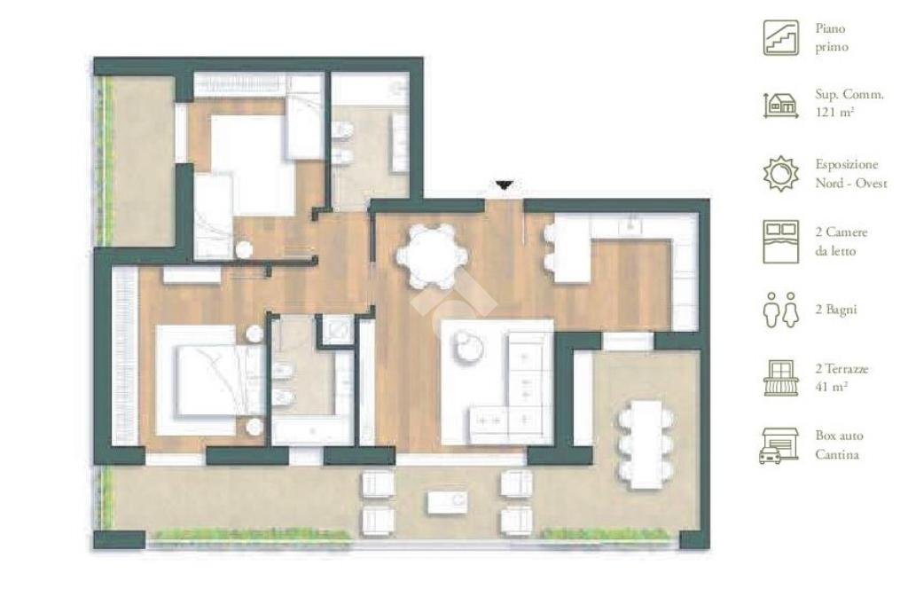 Three-room apartment Via Mascagni, Sedriano - floor plans 1