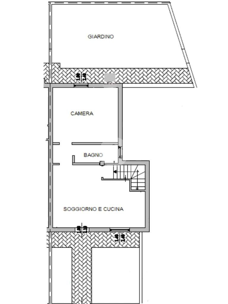 Two-room apartment Via Bereguardo, Vigevano - floor plans 1