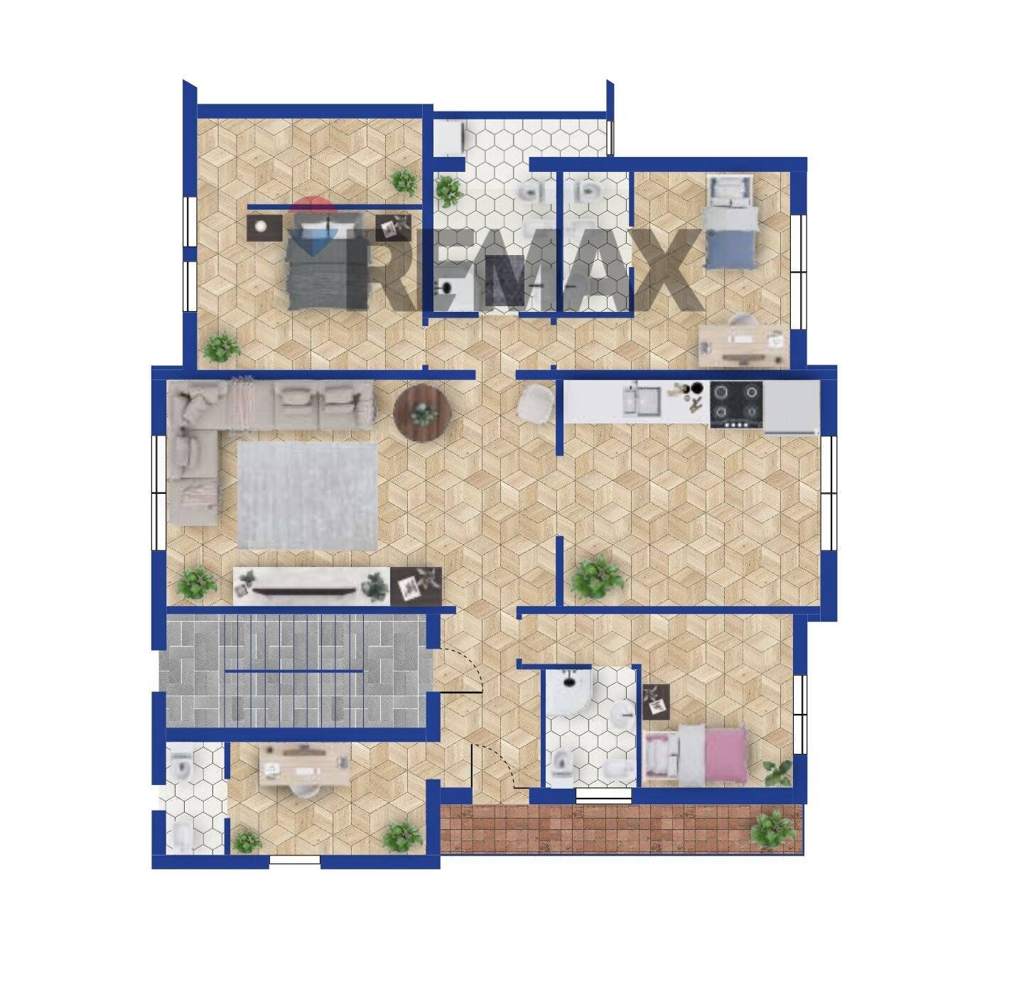 Pianta 2D - Appartamento Viale Cavour
 
188/C, Ferrara - planimetria 1