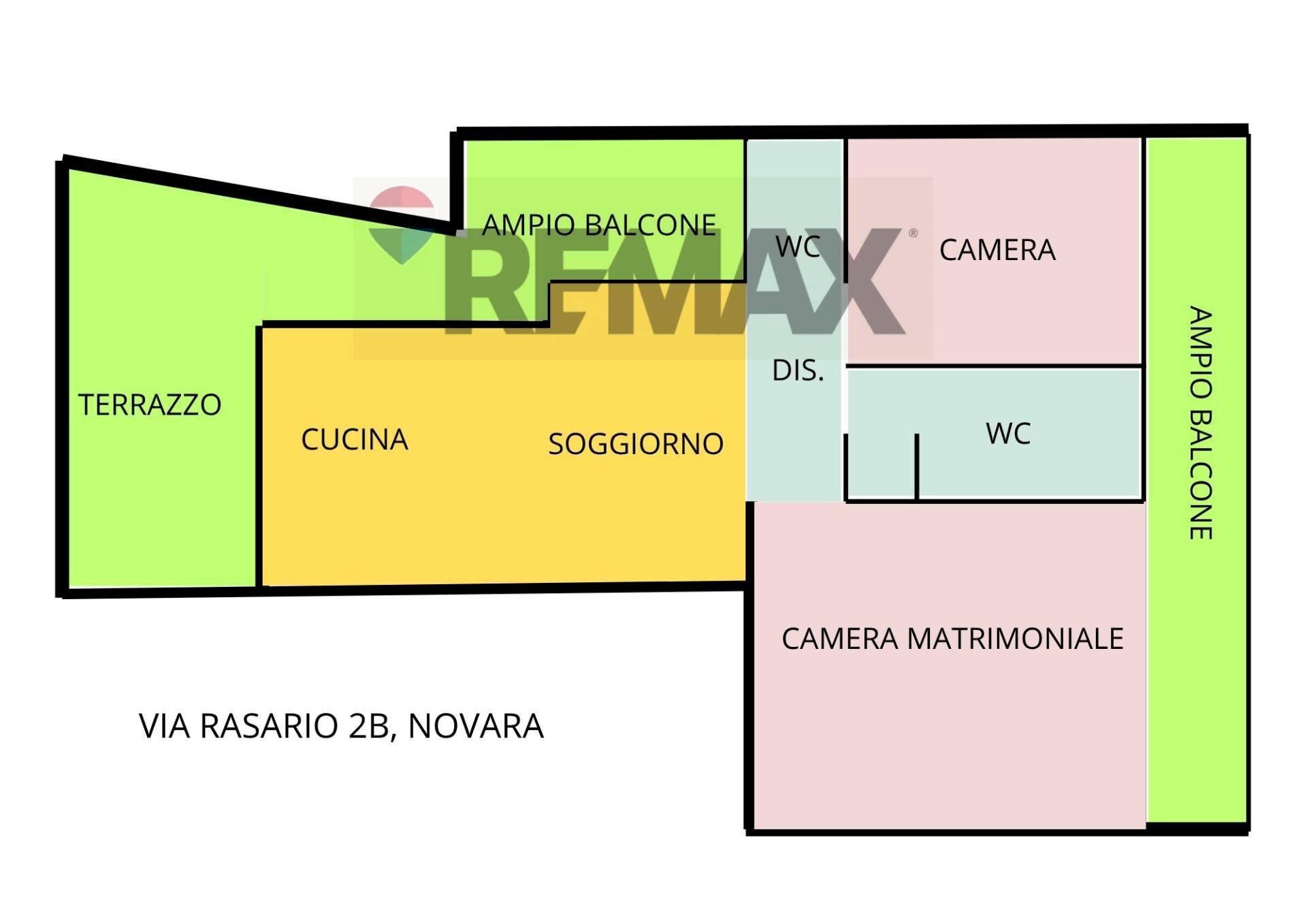 Pianta 2D - Trilocale VIA RASARIO
 
2B, Novara - planimetria 1