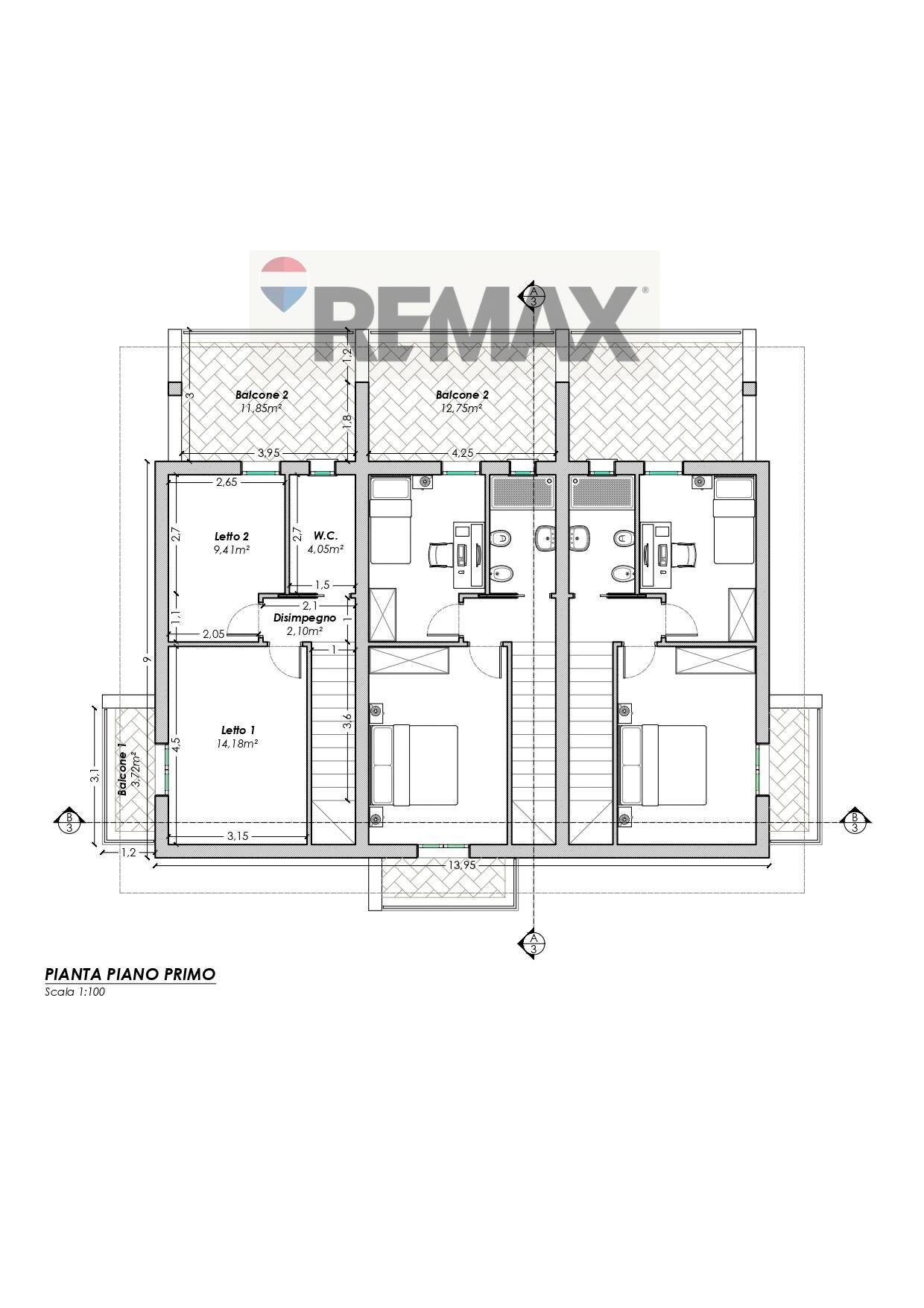 Pianta 2D - Casa semi indipendente via costaverde, Carini - planimetria 1
