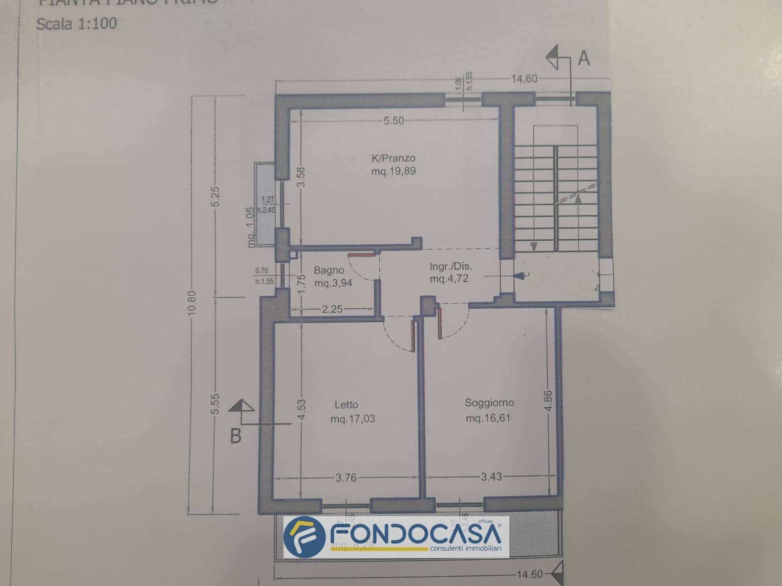 Foto 1 - Three-room apartment via Valentino Fortunato
 
79, Giffoni Valle Piana - floor plans 1
