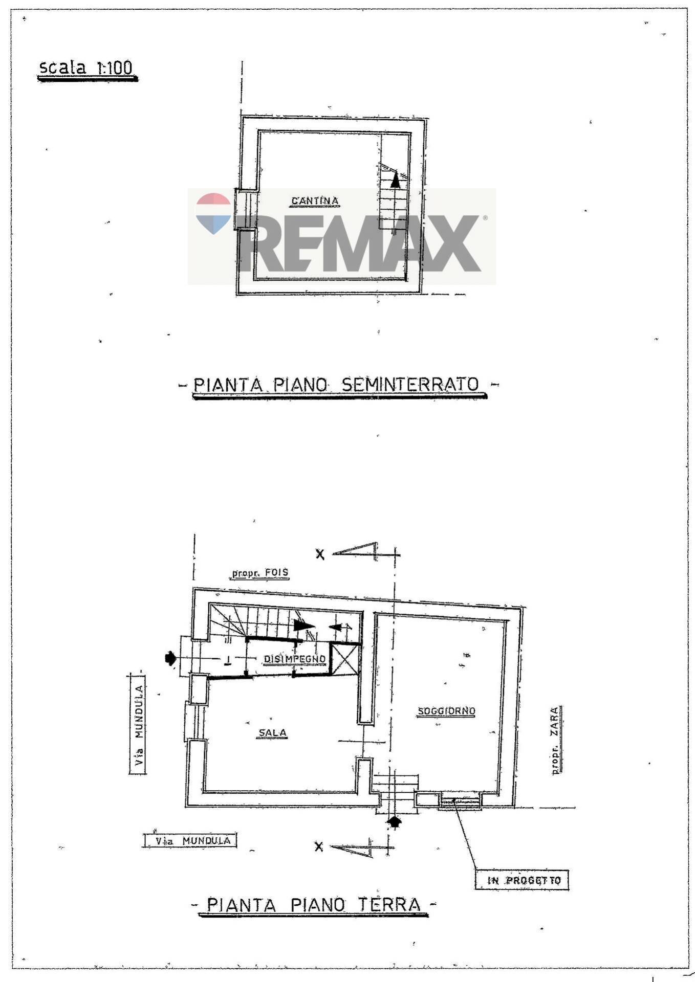 Pianta 2D - Semi-detached house via Mundule
 
3/5, Florinas - floor plans 1