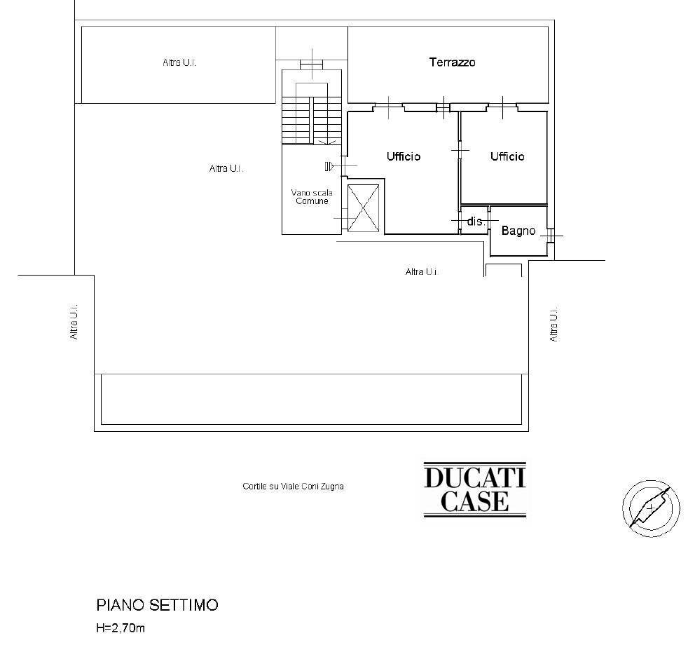 Ufficio viale Coni Zugna, 5/a, Milano (zona San Vittore) - planimetria 1