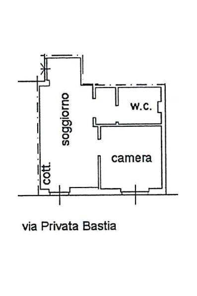 Bilocale via Bastia, 6, Milano (zona Vigentino) - planimetria 1
