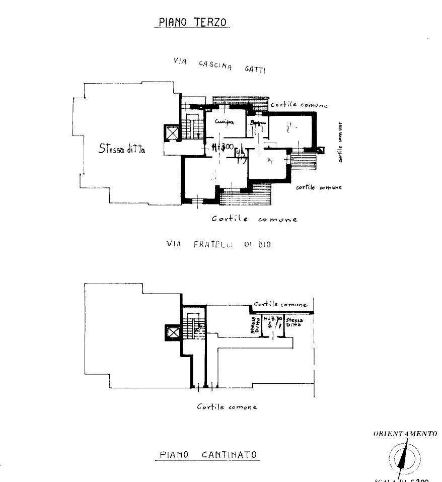 Three-room apartment via Fratelli Di Dio, 34, Sesto San Giovanni - floor plans 1