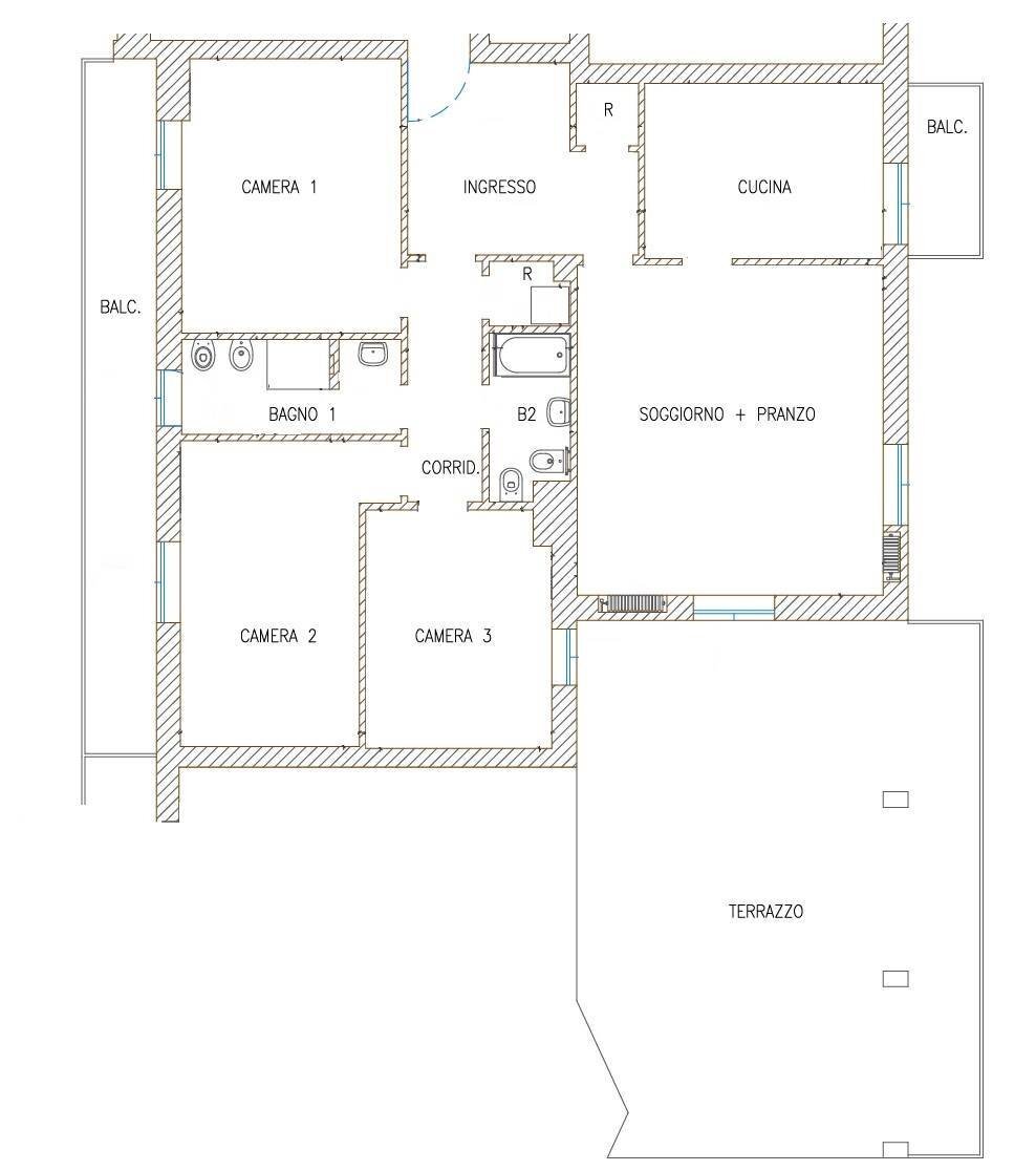 Four-room apartment via IPPOLITO NIEVO, 24, Sesto San Giovanni - floor plans 1