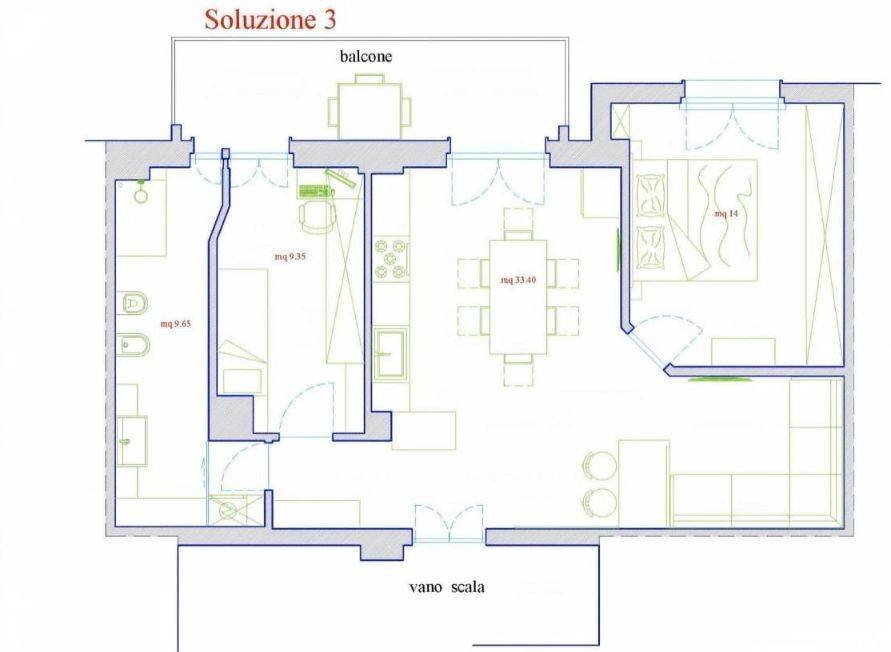 Three-room apartment via 20 Settembre, 51, Cuneo (neighborhood Centro) - floor plans 1