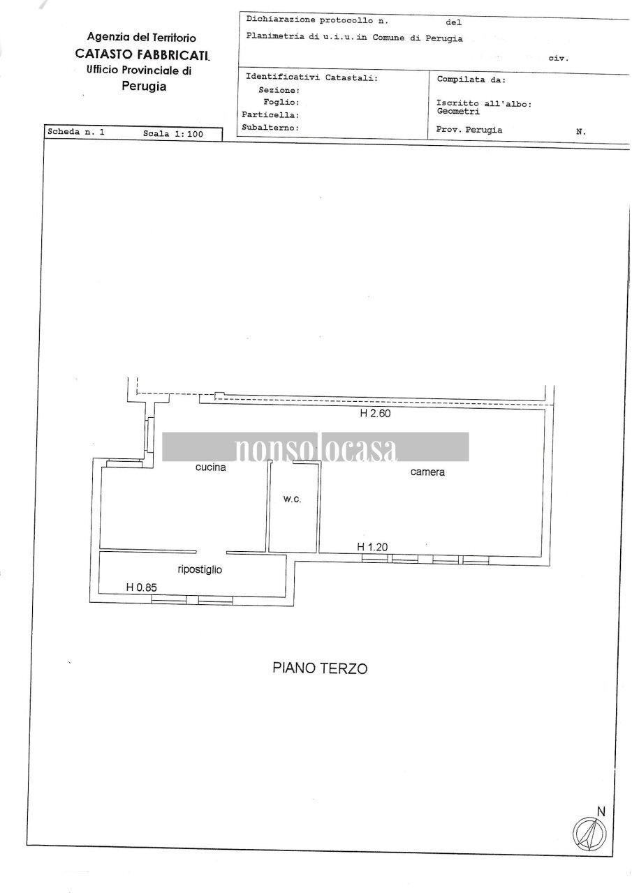 PLANIMETRIA - Attic Via della Scuola 999, Perugia - floor plans 1