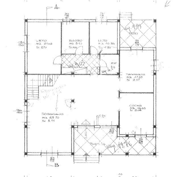 P. Rialzato - Villa Via Andrea Costa, Casalfiumanese - planimetria 1