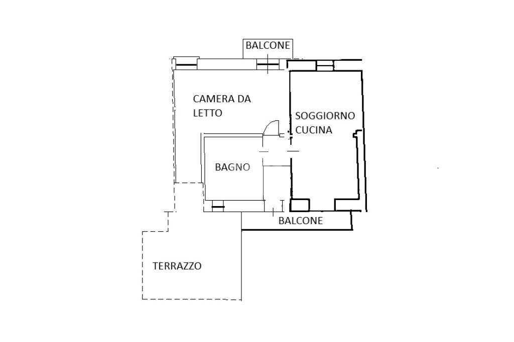 Two-room apartment Via Giuseppe Verdi, Barge - floor plans 1