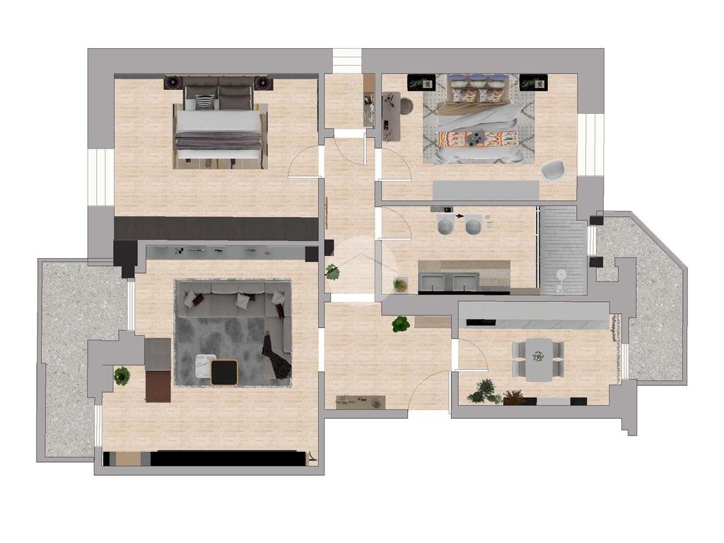 Three-room apartment Via Capinera, Milano (neighborhood Inganni) - floor plans 1