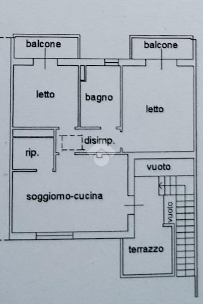 Trilocale via emma calderini, Ravenna (zona Porto Fuori) - planimetria 1