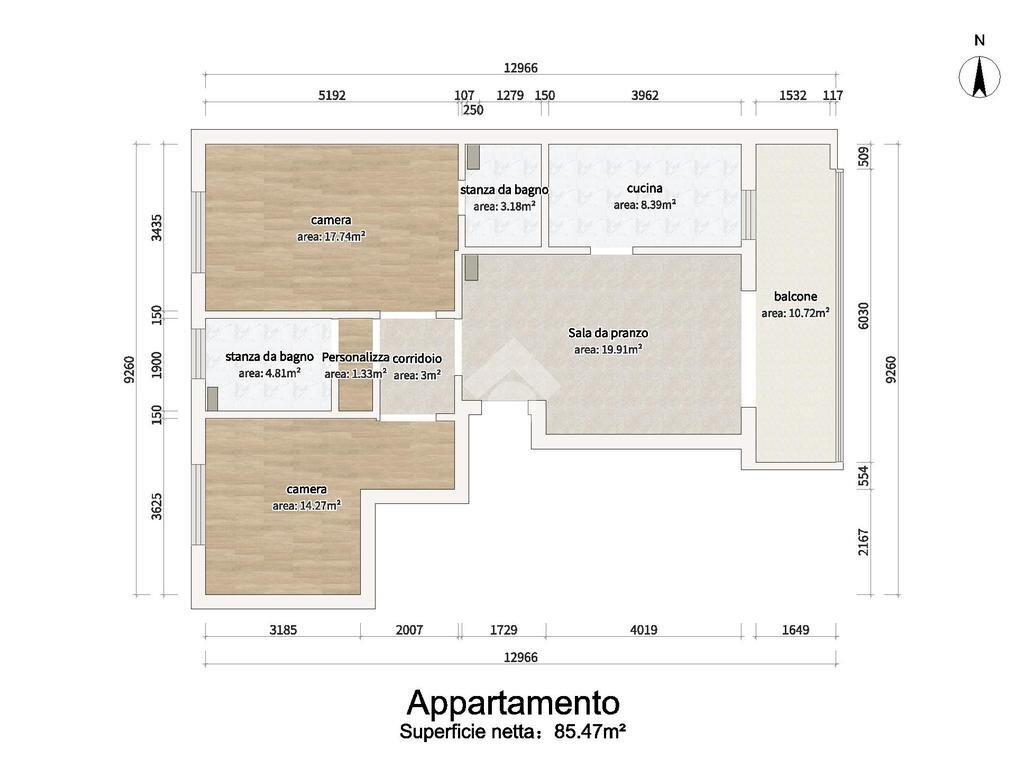 Trilocale Via Enzo Nenci, Ferrara (zona Fossanova San Marco) - planimetria 1