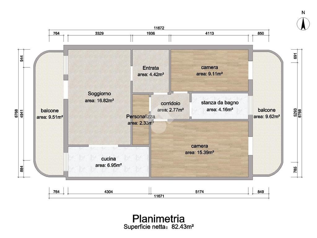 Three-room apartment Via Muddy Waters, Ferrara - floor plans 1