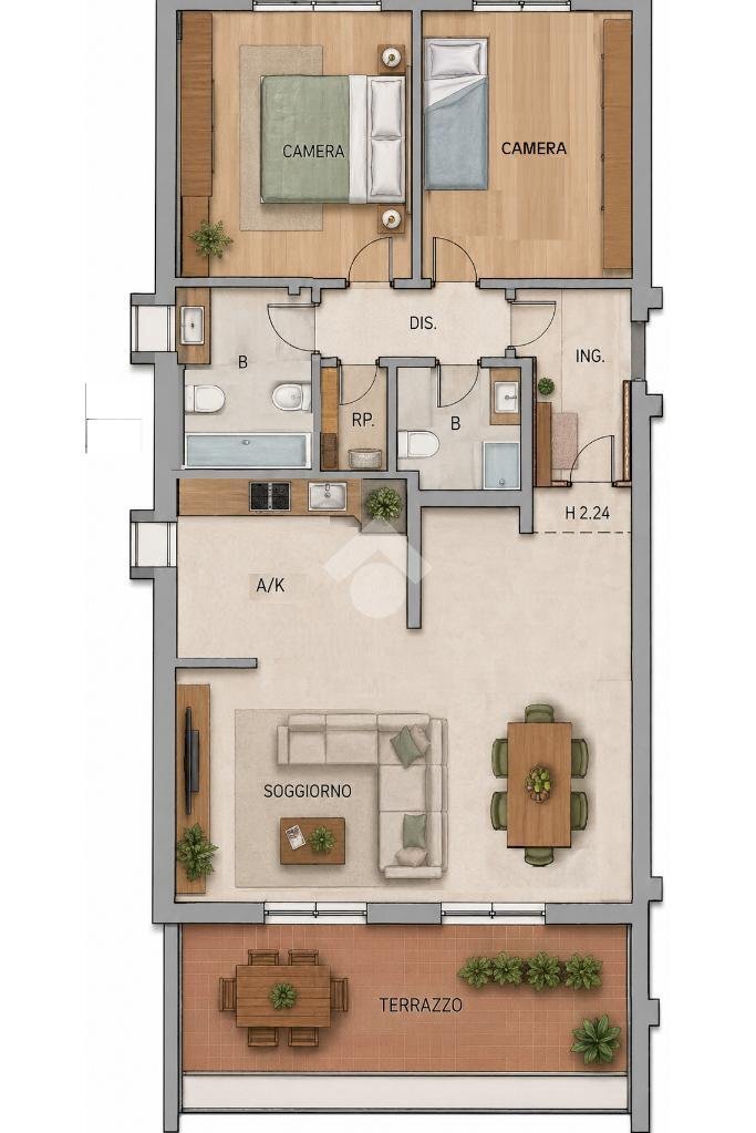 Trilocale Viale Abruzzi, Peschiera Borromeo - planimetria 1