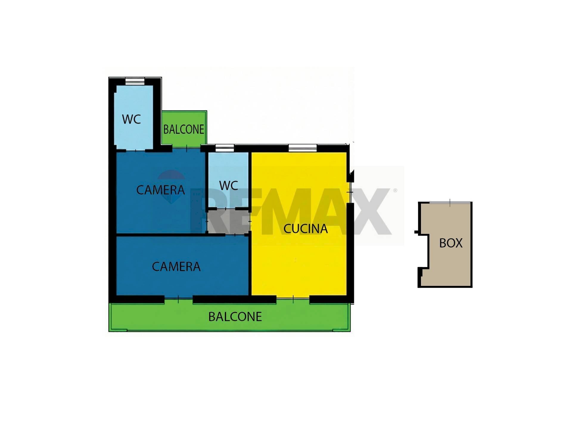 Pianta 2D - Three-room apartment Afragola - floor plans 1