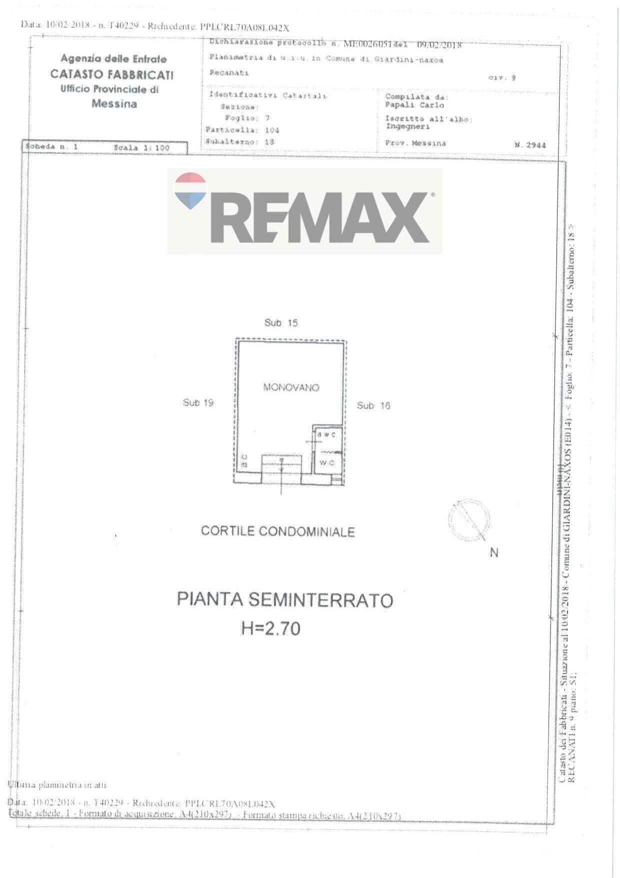Pianta 2D - One-room apartment Via Recanati
 
9, Giardini-Naxos - floor plans 1