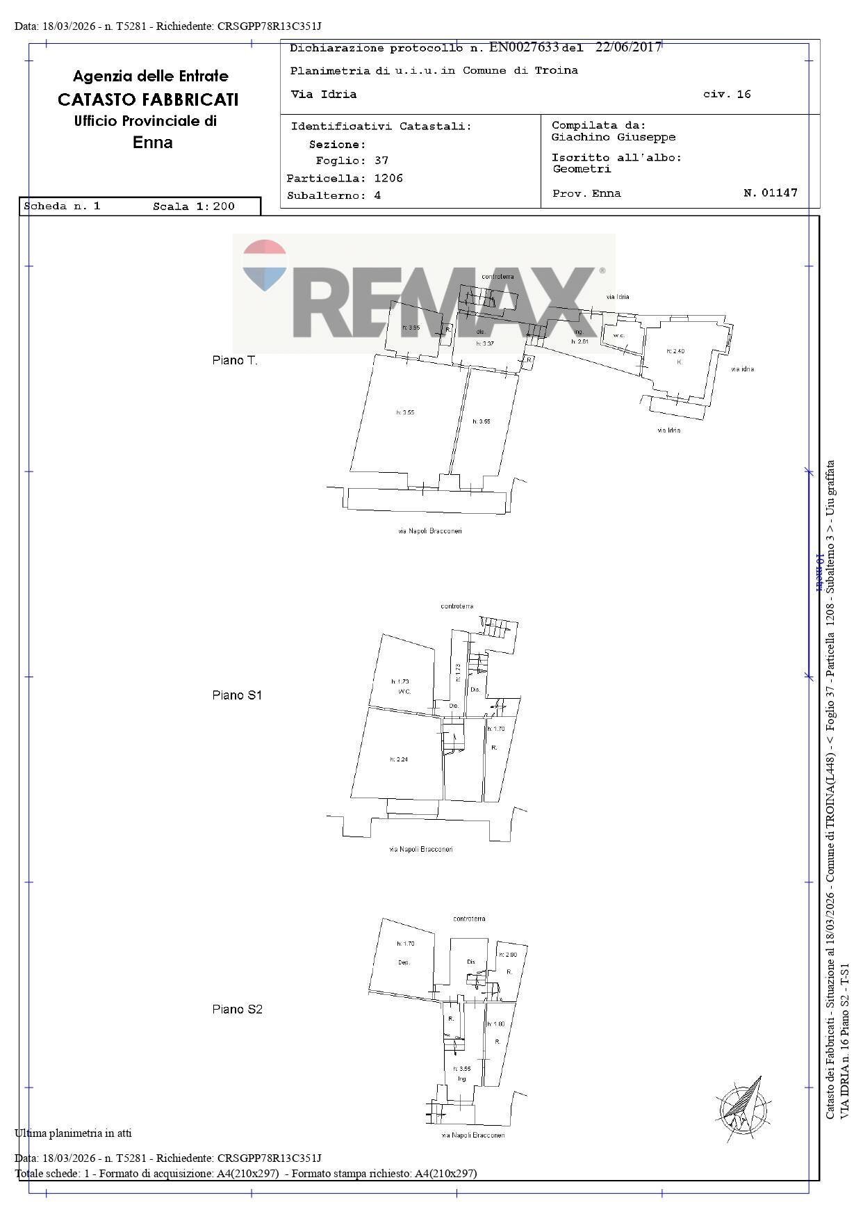 Pianta 2D - Independent house Via Idria
 
16, Troina - floor plans 1