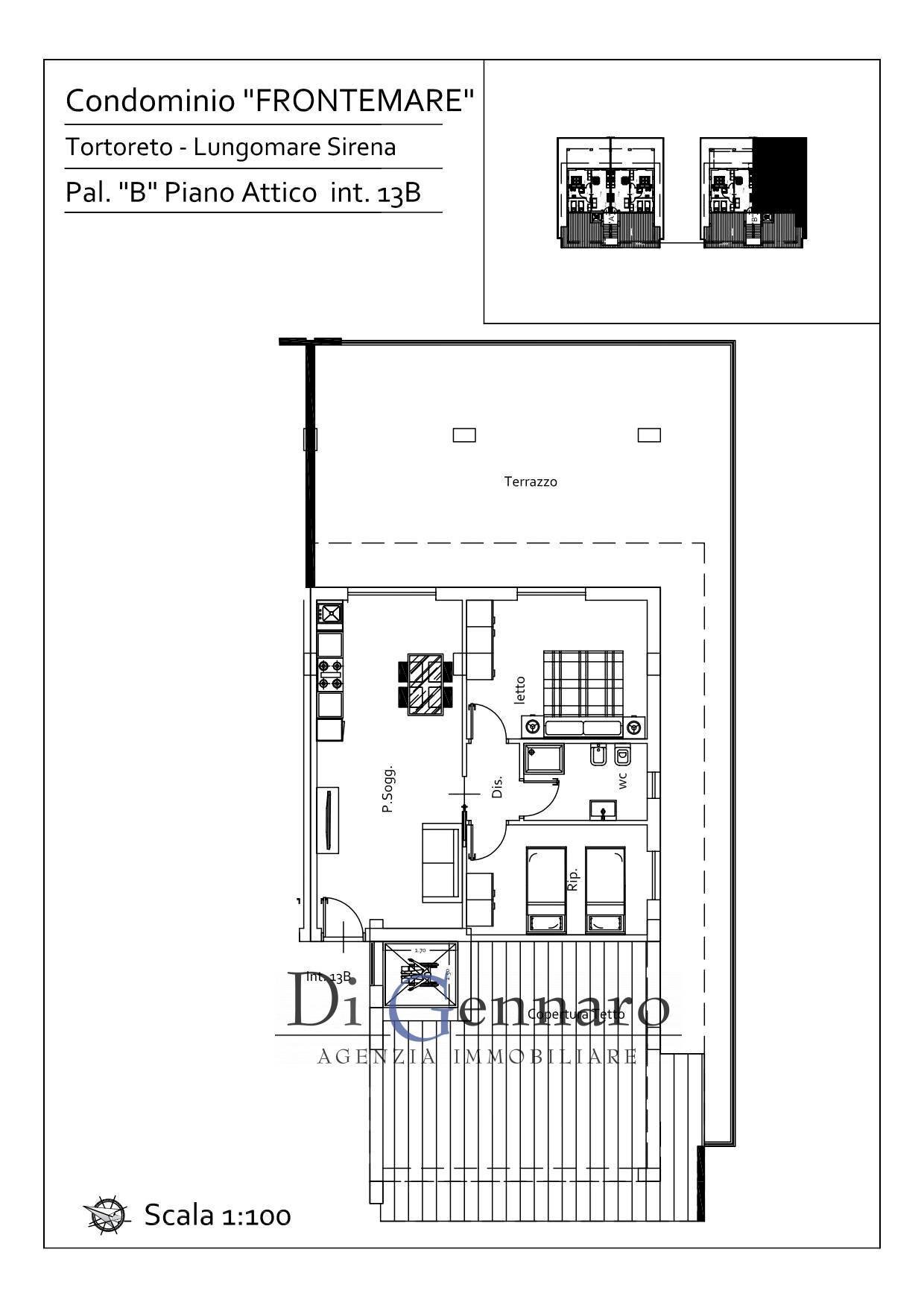 Foto 18 - Trilocale Lungomare Sirena, Tortoreto - planimetria 1