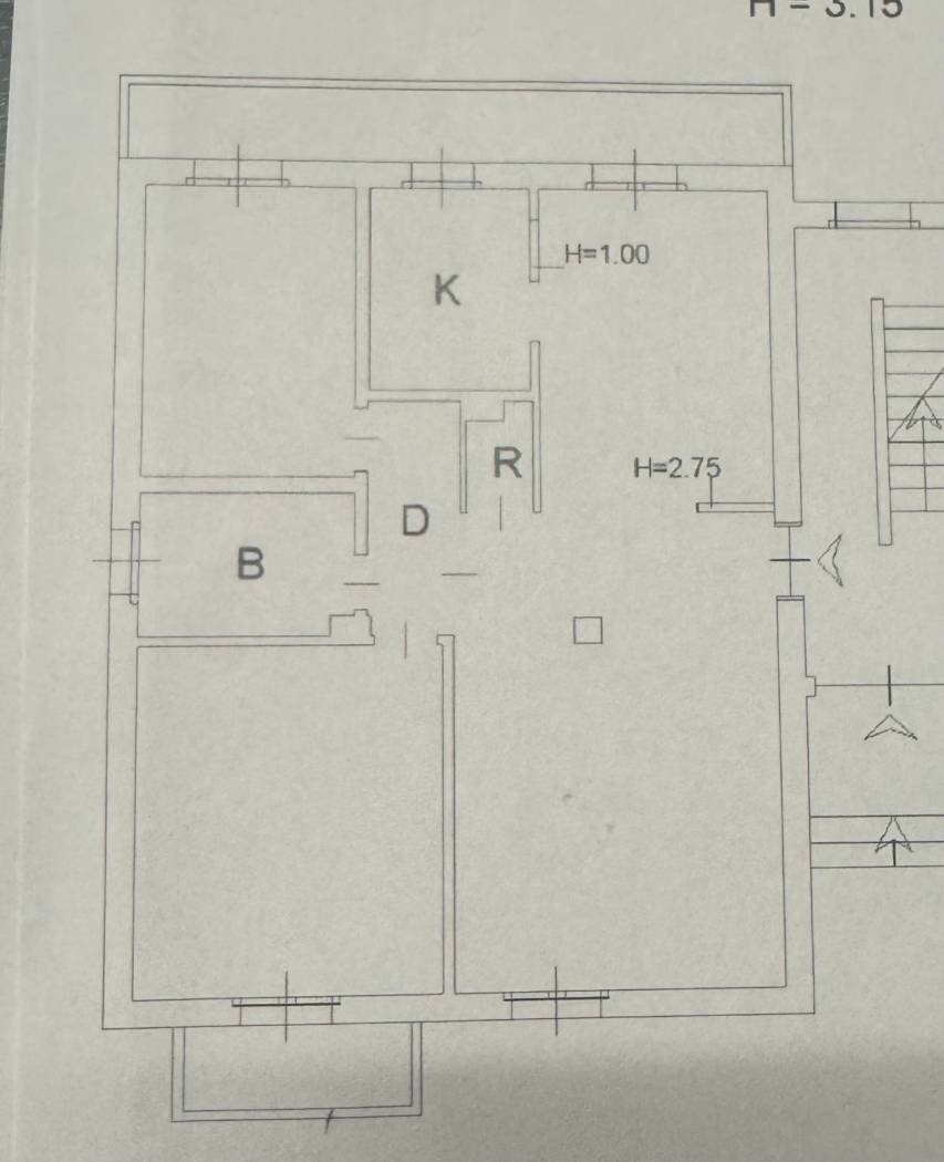 Three-room apartment via Giulio Pastore, Motta Visconti - floor plans 1