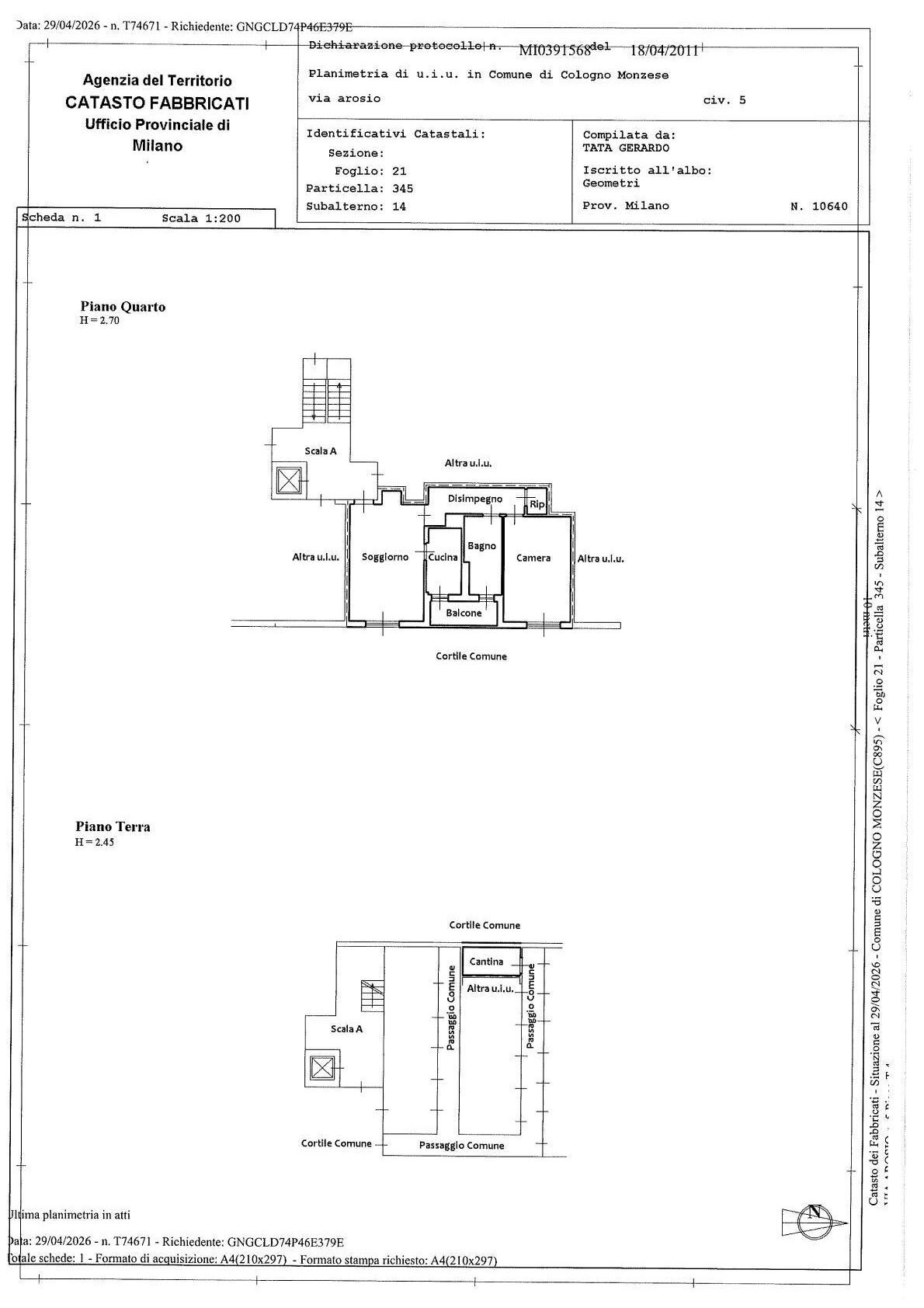 Foto 31 - Two-room apartment VIA AROSIO
 
5, Cologno Monzese - floor plans 1