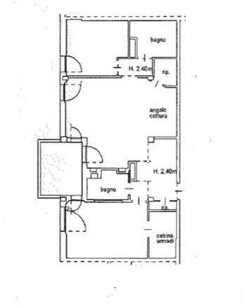 Three-room apartment via dei Narcisi, Genova (neighborhood Quarto) - floor plans 1