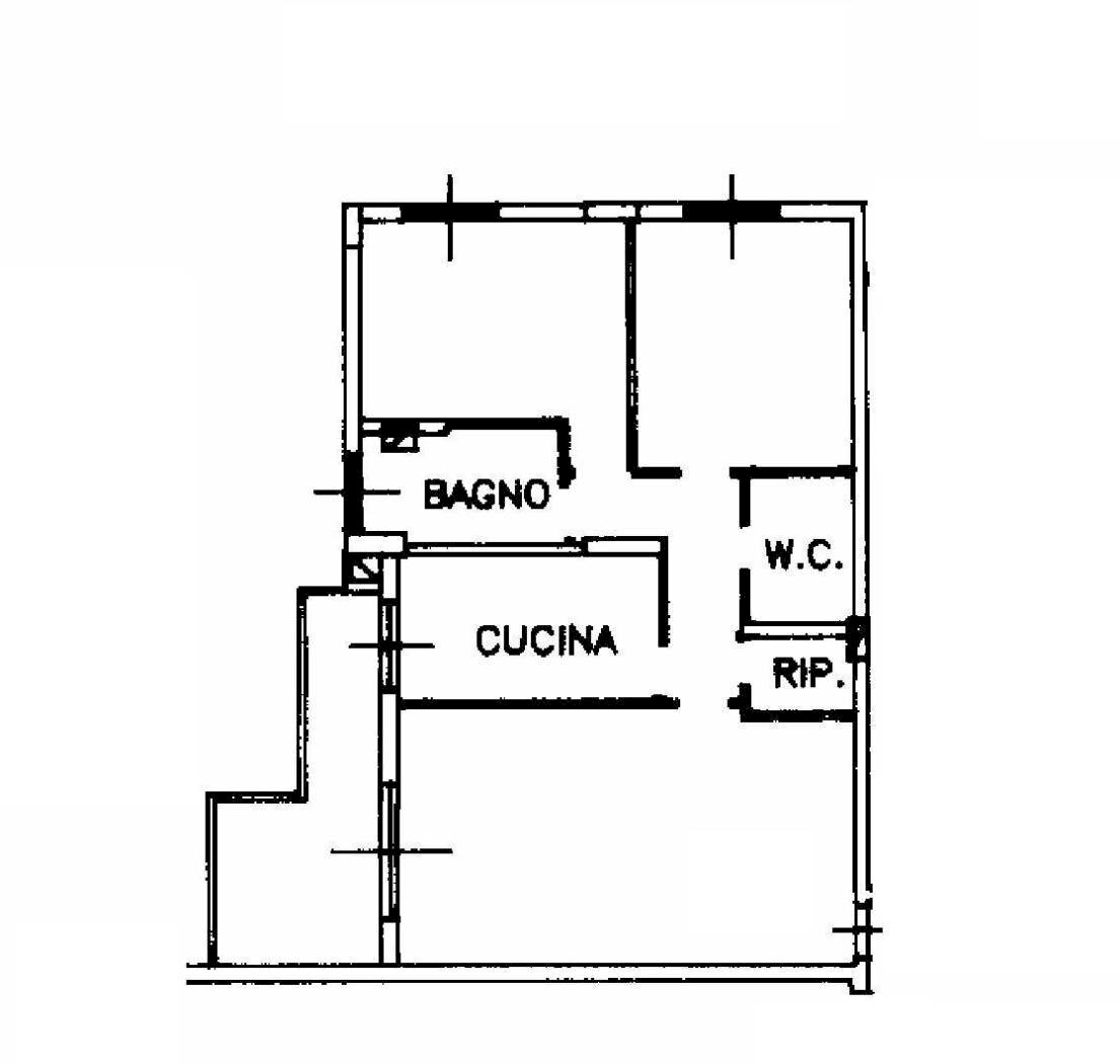 Three-room apartment via Isonzo, 6, Sesto San Giovanni - floor plans 1