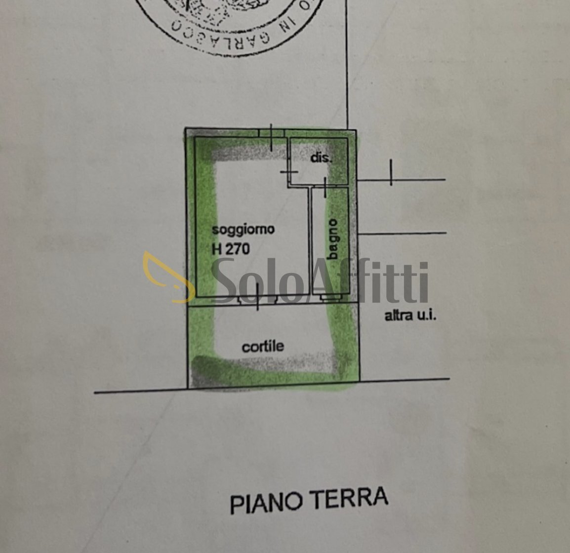 PLANIMETRIA - One-room apartment Via Alessandro Manzoni 46, Tromello - floor plans 1