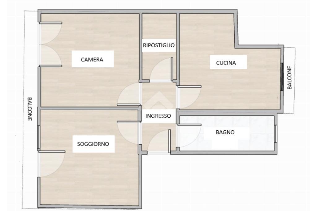 Three-room apartment Via Roma, Ciriè - floor plans 1