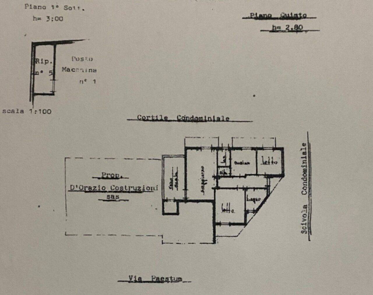 Three-room apartment via Paestum, 11, Ragusa - floor plans 1