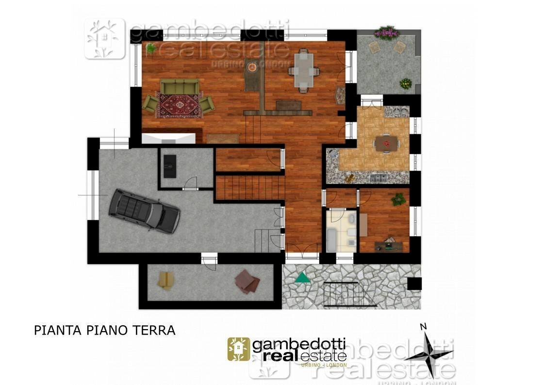 Pianta Piano Terra - Villa Urbino - planimetria 1