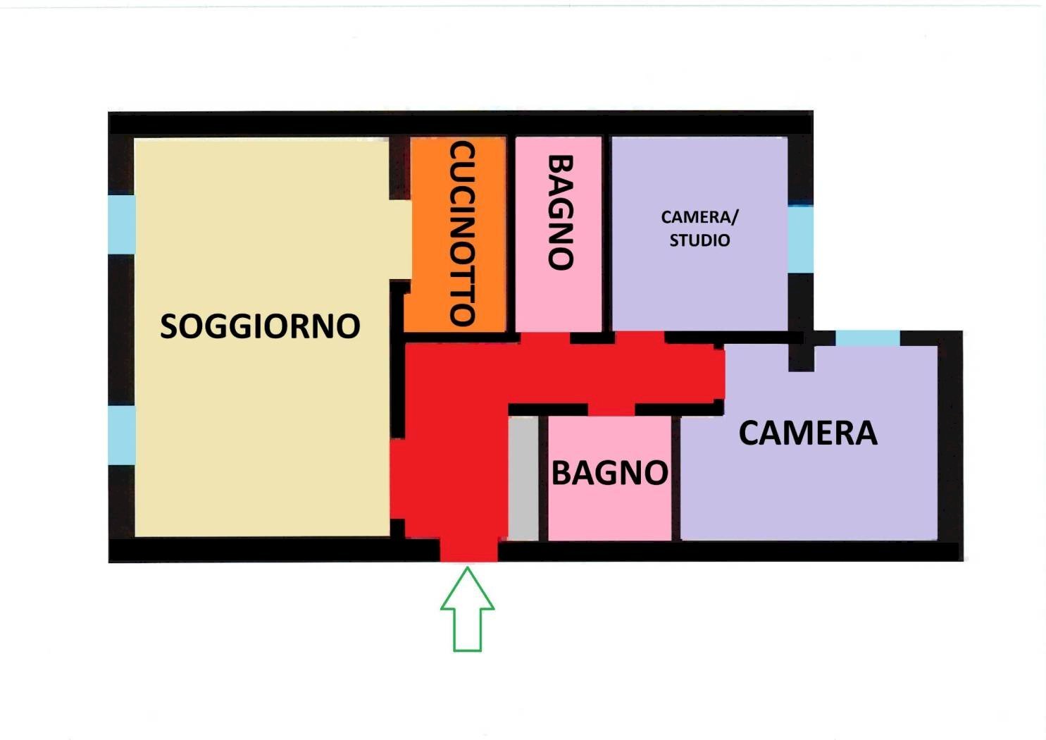 Appartamento via Santo Stefano, 103, Bologna (zona Centro Storico) - planimetria 1