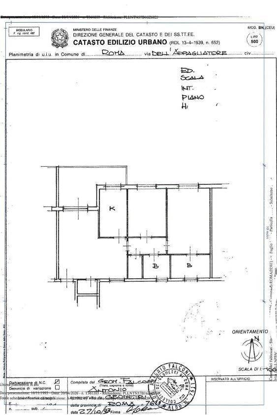 Three-room apartment via dell'Appagliatore, 90, Roma (neighborhood Lido di Ostia) - floor plans 1
