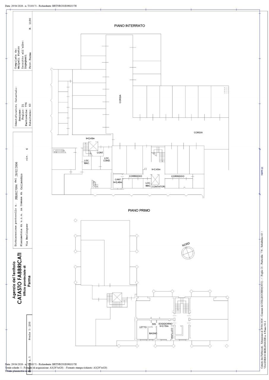 PLN_240386339_1_1.jpg - Two-room apartment via berlinguer  6, Collecchio - floor plans 1