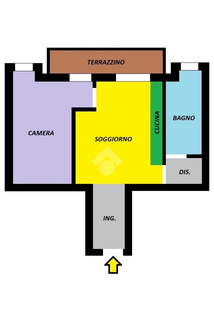 Two-room apartment Via Cascina Belvignate, Cassano d'Adda - floor plans 1