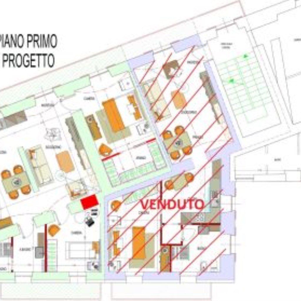 Quadrilocale Via Risorgimento, 5, Busca - planimetria 1