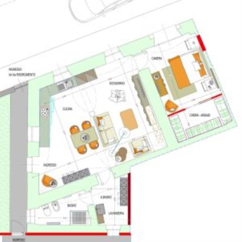 Two-room apartment Via Risorgimento, 5, Busca - floor plans 1