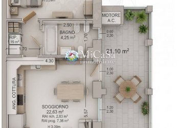 Foto 3 - Three-room apartment Via delle Magnolie
 
1, Pisa - photo 3