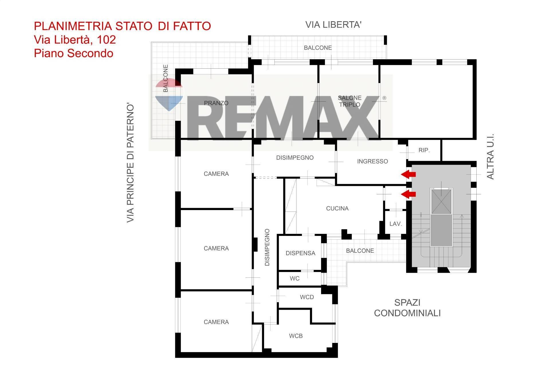 Planimetria - Appartamento Via Libertà
 
102, Palermo - planimetria 1