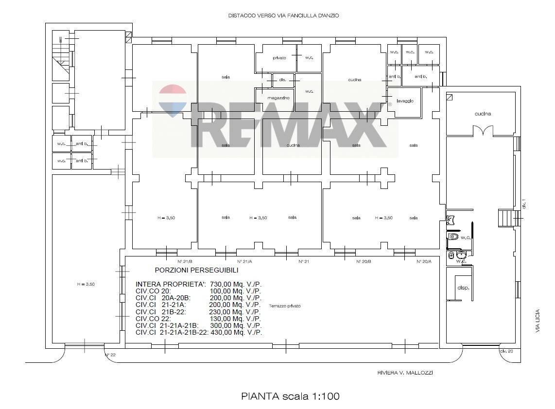 Pianta 2D - Locale Commerciale RIVIERA VITTORIO MALLOZZI, Anzio - planimetria 1