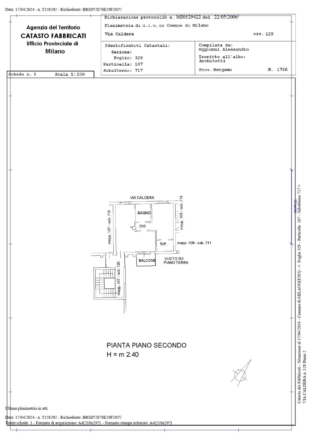 Foto 27 - Bilocale Via Caldera
 
131, Milano - planimetria 1