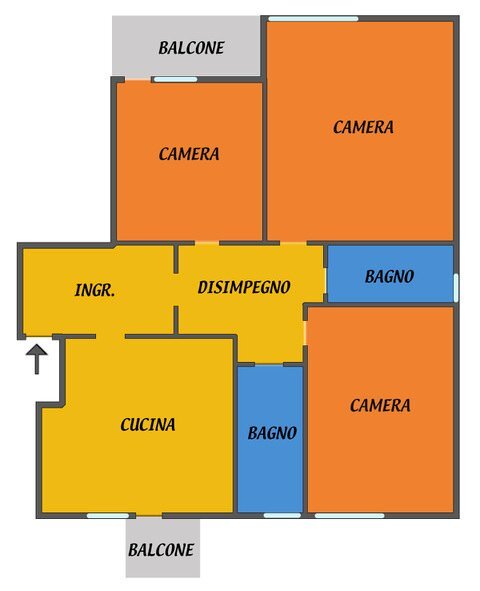 PLANIMETRIA.jpeg - Quadrilocale Bologna (zona Lame) - foto 1