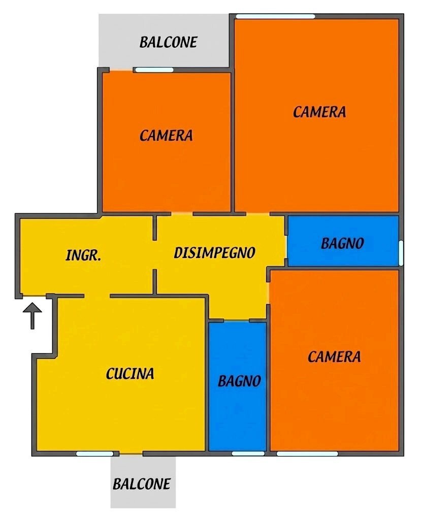 planimetria - Four-room apartment Bologna (neighborhood Lame) - photo 1