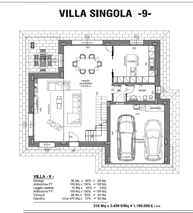 Villa Indipendente 9 - Cognento PT.jpg - Villa Strada Cognento 261, Modena - planimetria 1