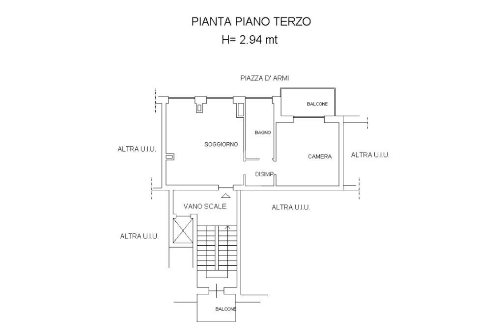 Two-room apartment Viale Piazza d'Armi, Pinerolo - floor plans 1