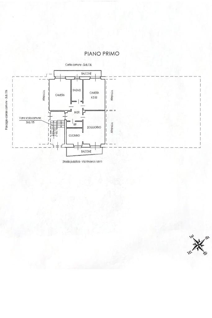 Trilocale Via V. Monti, Orbassano - planimetria 1